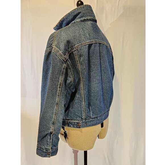 Levis Cottonized Hemp Heritage Sherpa Trucker Jacket, Hot Head Medium Wash, SM. - Picture 4 of 13